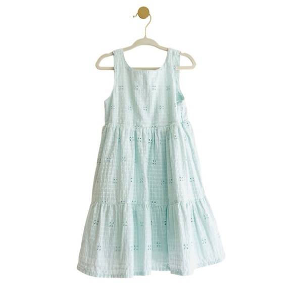 Cat & Jack Light Blue Kids Sleeveless Eyelet Dress | Girls 4T - LIKE NEW - Picture 1 of 5